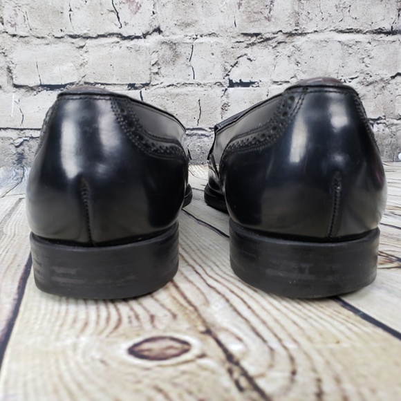 Florsheim Lexington Loafers Men’s 10 Black Leather Kiltie Tassel Dress Shoes - Picture 5 of 8